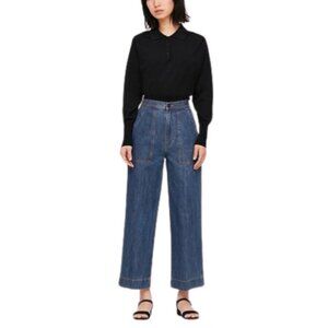 UNIQLO U Womens Medium Denim Relaxed Fit Ankle Length Trousers CN